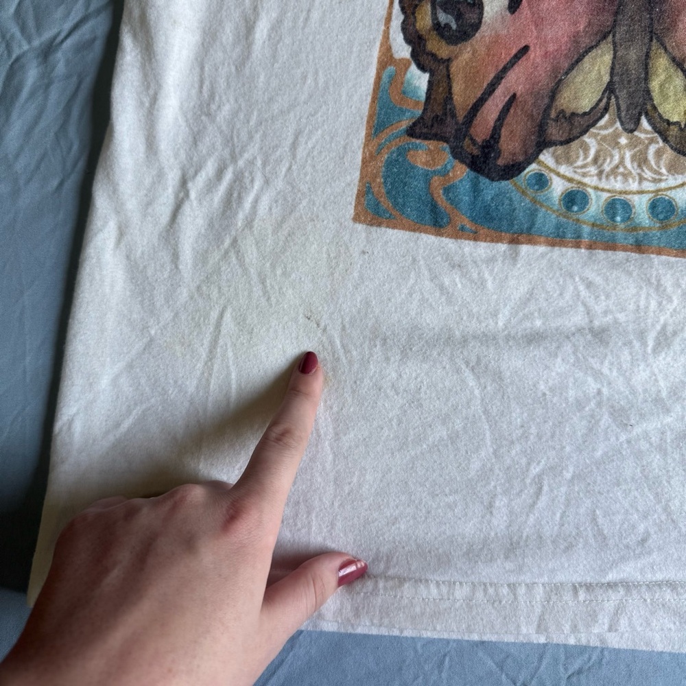 Mighty Fine White Tee with Multicolor Butterfly Print - Picture 5 of 5